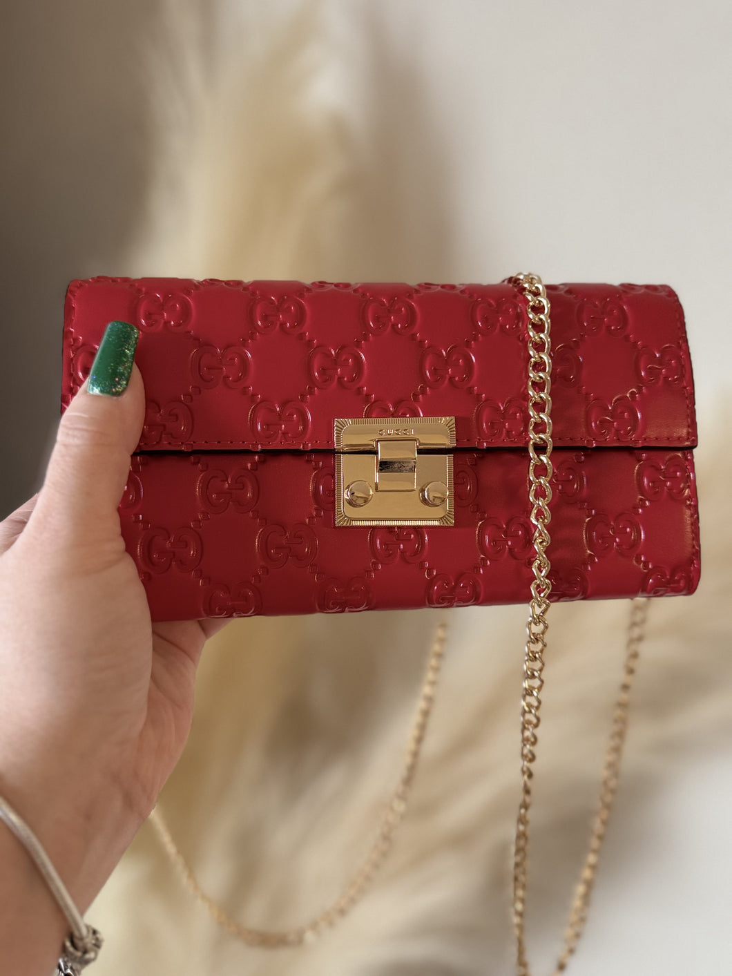 GG Padlock Red Crossbody