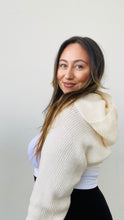 Load image into Gallery viewer, Hooded Rib Knit Shrug // Cream
