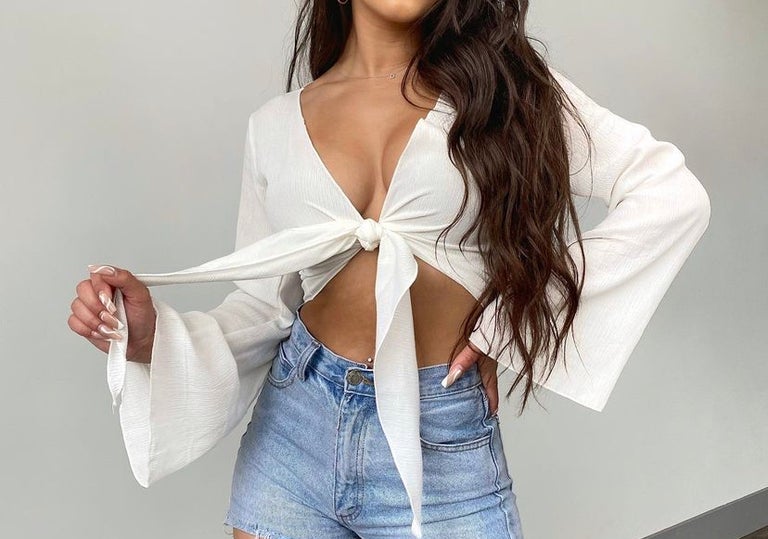 Baby Doll Tie Top // White